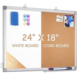 Magnetic cork board and white board